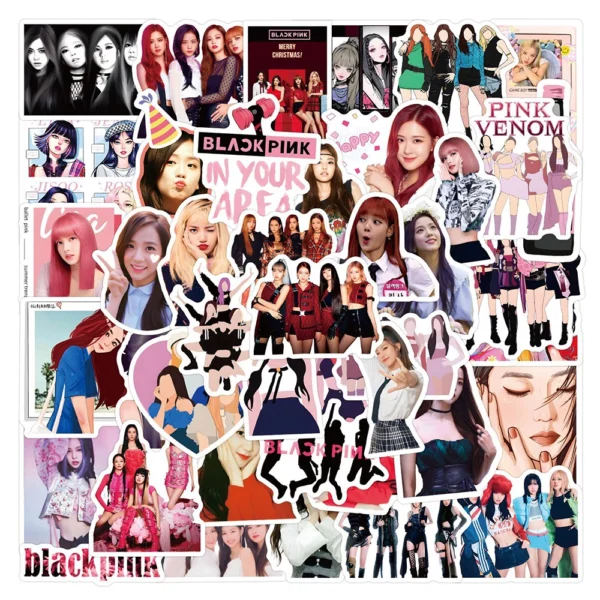 10/30/50/100pcs Kpop Black Pink Stickers