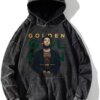 Jungkook Hoodie Vintage Distressed Cotton Hoodie for Jeon Jung-kook Fans